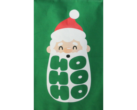 Tablier adulte "HO HO HO" (visuel Père Noël) - vert