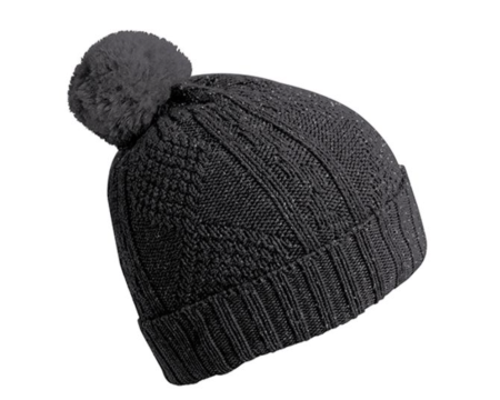 Bonnet Enfant torsade laine brillante - Poivre