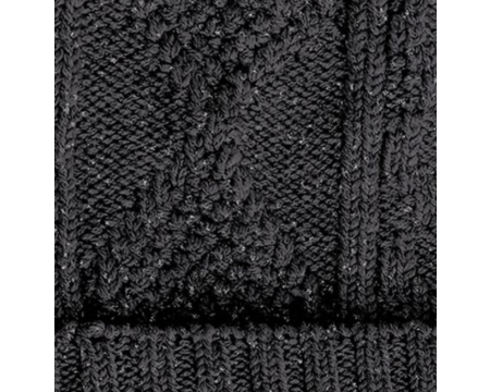 Bonnet Enfant torsade laine brillante - Poivre