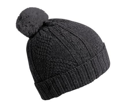 Bonnet Adulte torsade laine brillante - Poivre