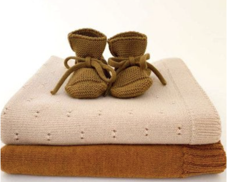 Chaussons Booties en laine merinos HVID - Moutarde