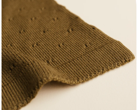 Couverture Bibi en laine merinos HVID - moutarde