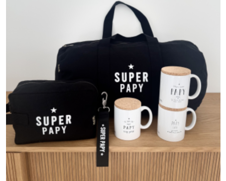 Trousse de toilette noir SUPER PAPY MARCEL&LILY