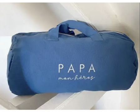 Sac polochon Bleu PAPA MON HÉROS - MARCEL&LILY