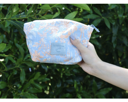 Midi Trousse à Secrets - Collection Jacquard : Vie de château - Bleu bébé