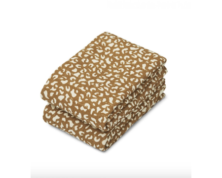 Lot de 2 langes en mousseline Lewis Mini Leo Golden Caramel LIEWOOD