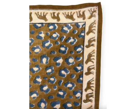 Big foulard Dupatta Léopard Tapenade APACHES