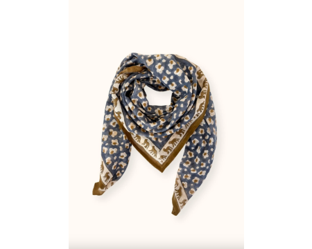 Big foulard Dupatta Léopard Meteorite APACHES