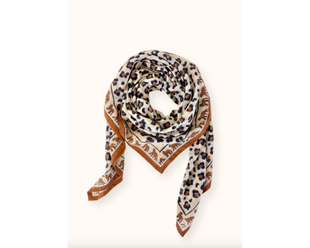 Big foulard Dupatta Léopard Rust APACHES