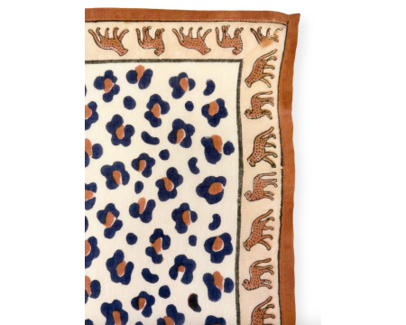 Big foulard Dupatta Léopard Rust APACHES