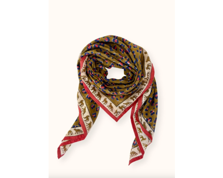 Big foulard Dupatta Léopard Fire APACHES
