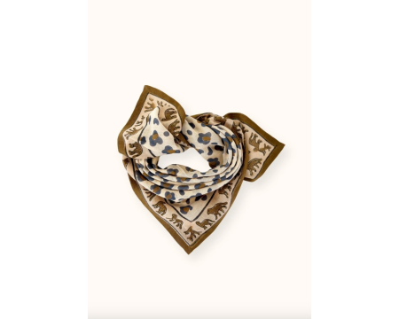 Small foulard Dupitta Léopard Macadamia APACHES