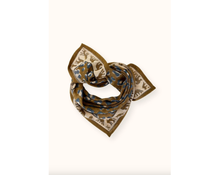 Small foulard Dupitta Léopard Tapenade APACHES