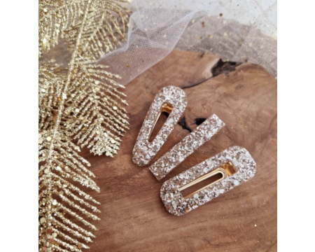 Barrette résine - barre - Mix Champagne