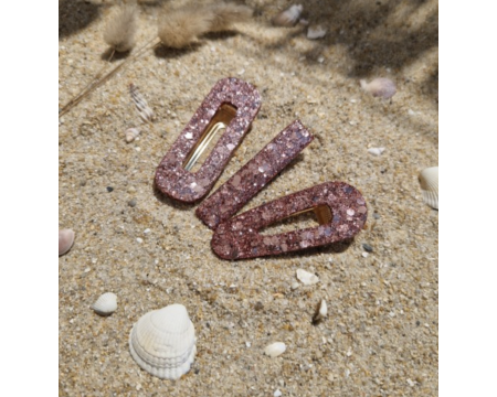 Barrette résine - arrondie - Bronze