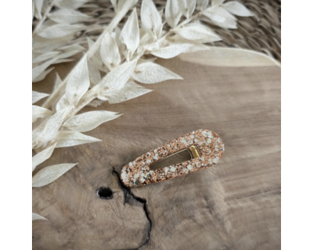 Barrette résine - arrondie - Fox Mix Champagne
