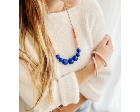 Collier d'allaitement, de portage et de dentition - SOLENE ROYAL BLUE - MintyWendy
