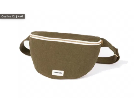Sac banane Custine XL en coton recyclé - Kaki