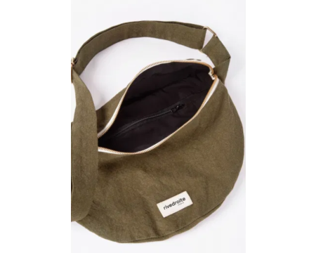 Sac banane Custine XL en coton recyclé - Kaki