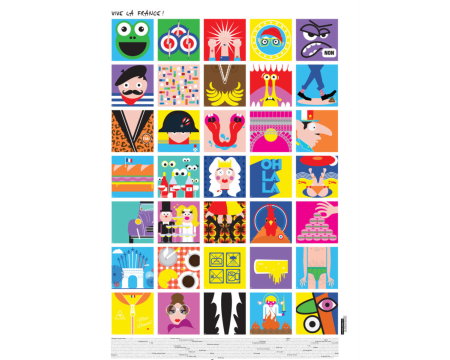 Affiche "Vive la France" - LA MAJORETTE A MOUSTACHE