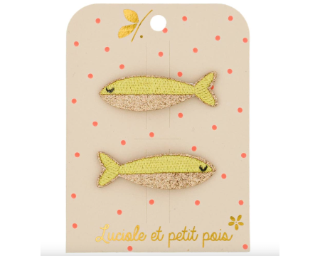 Barrettes Fishy le poisson jaune (paire)
