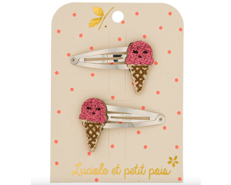 Barrettes Ice Cream framboise (paire)