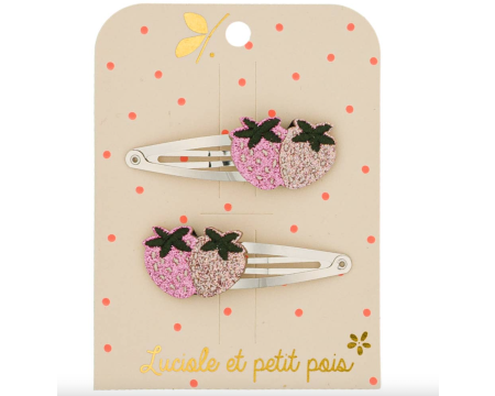 Barrettes Strawbie les fraises (paire)