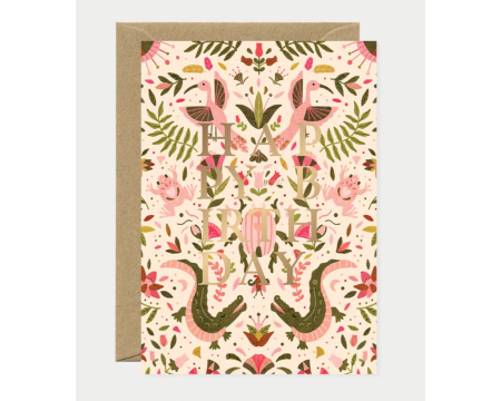 Carte Happy birthday pink croco ALL THE WAYS TO SAY