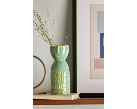 Vase Embla en grès vert Bloomingville