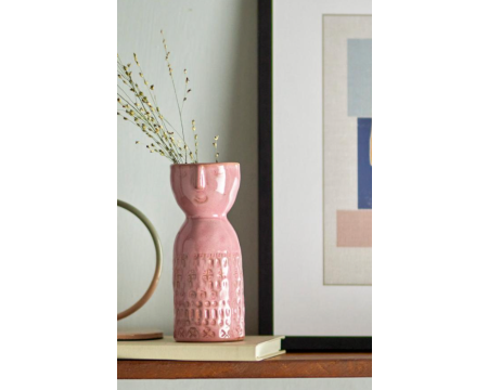 Vase Embla en grès rose Bloomingville