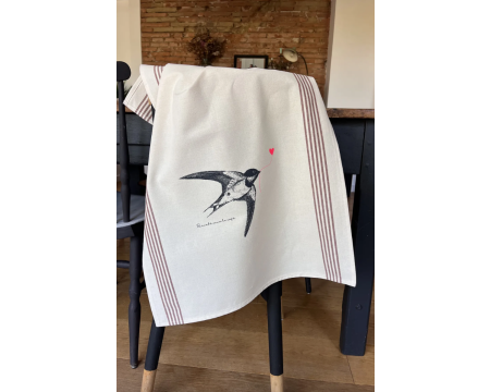 Torchon de cuisine sérigraphié - Hirondelle