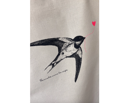 Torchon de cuisine sérigraphié - Hirondelle