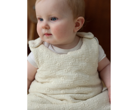 Gigoteuse gaze de coton broderies écru TOG 2 6/24 mois