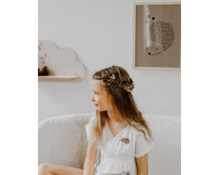 Barrettes doubles – coeur doré pailleté