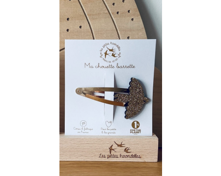 Barrette simple – colombe dorée pailletée