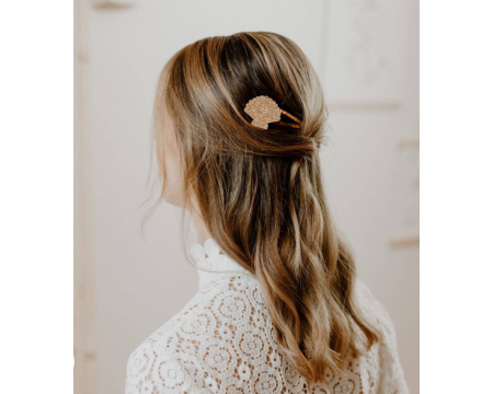 Barrette simple – cooquillage doré pailleté