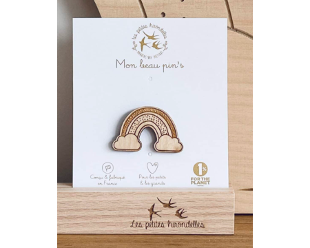 Pin’s en bois – Arc en Ciel