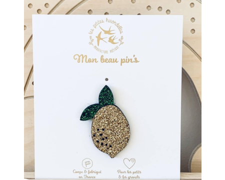 Pin’s en feutrine pailletée – Citron