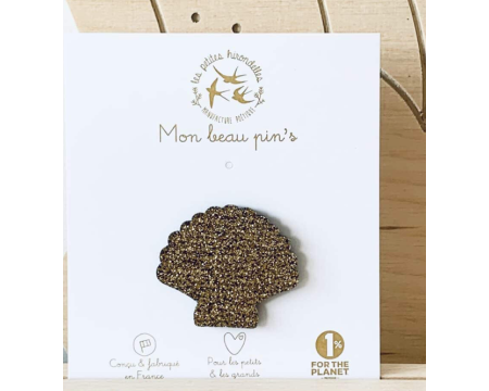 Pin’s en feutrine pailletée – Coquillage