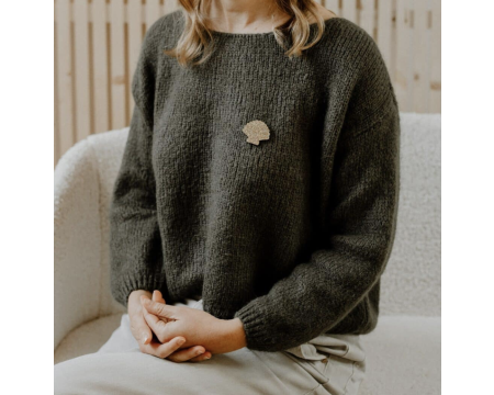 Pin’s en feutrine pailletée – Coquillage