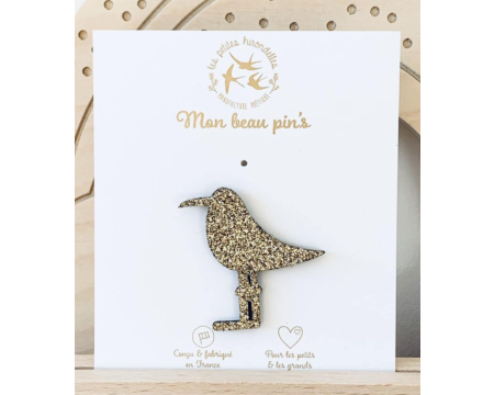 Pin’s en feutrine pailletée – Mouette