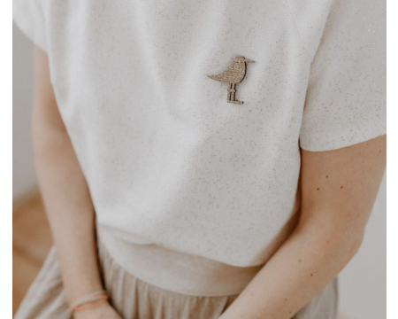 Pin’s en feutrine pailletée – Mouette