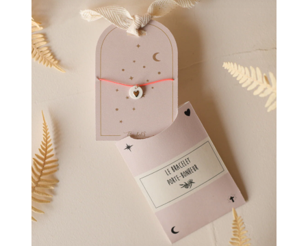 Bracelet médaillon coeur fil rose fluo BAUBELS