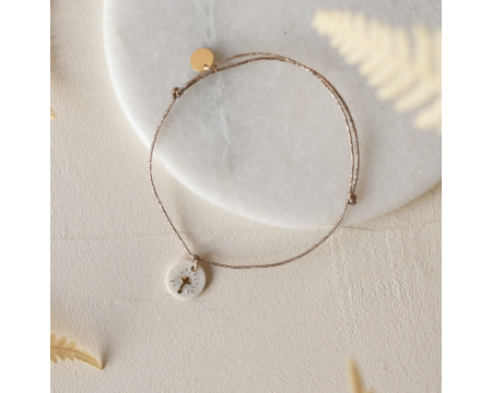 Bracelet médaillon croix fil doré BAUBELS