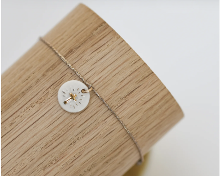 Bracelet médaillon croix fil doré BAUBELS