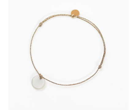 Bracelet médaillon Mama fil doré BAUBELS