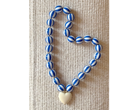 Collier Gaïa - rayé bleu foncé