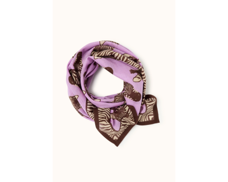 Big foulard Dupatta Zebre Mauve APACHES