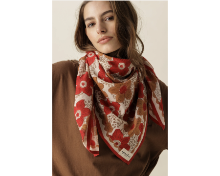 Big foulard Dupatta Zinnia Fiesta APACHES