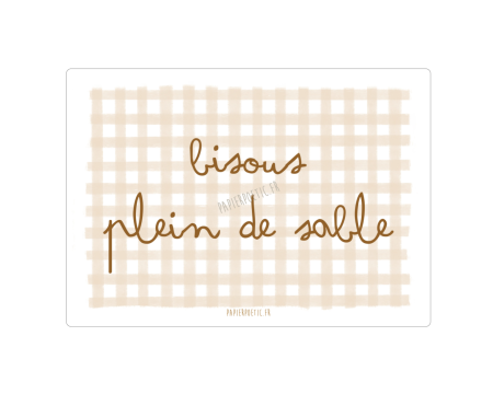 Carte Bisous plein de sable PAPIER POETIC